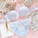 Lace lingerie Fresh Steel Ring Gathered Set - Sabreeonline