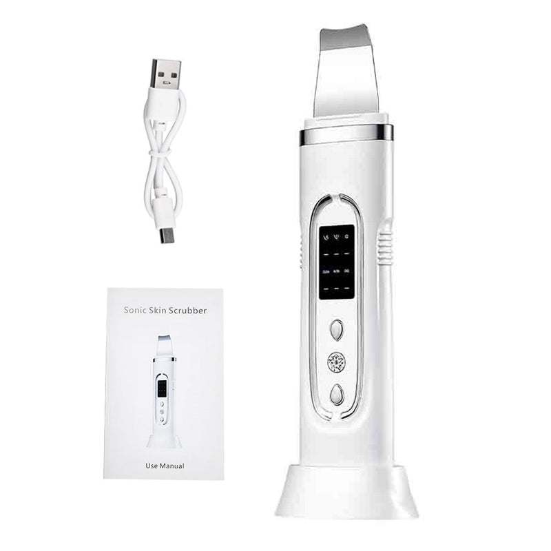 Ultrasonic Skin Scrubber Electric Facial Cleansing Pore Deep Cleaner Acne Blackhead Remover Peeling Shovel Device Beauty Machine - Sabreeonline