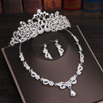 Crystal Butterfly Bridal Jewelry Sets Necklace Earring Tiara Set Wedding Hair Ornaments - Sabreeonline