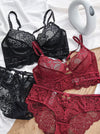 Retro charming red one-piece underwear women confused lace rivet gathered bra bridal wedding suit bodysuit lingerie sets - Sabreeonline
