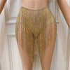 Waist Chain Crystal Long Tassel Bikini Mini Skirts Body Chain - Sabreeonline