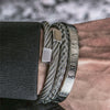 Luxury Roman Number Charm Woven Stainless Steel Bracelet for Men Jewelry - Sabreeonline