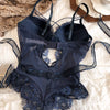 Wriufred Sexy lace one-piece underwear gathers the breast milk adjustment type anti-sagging bra set perspective body shaping - Sabreeonline