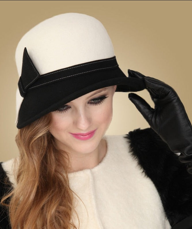 Wool Hats Bow Bowler - Sabreeonline