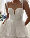 White Summer Strapless Casual Dress
