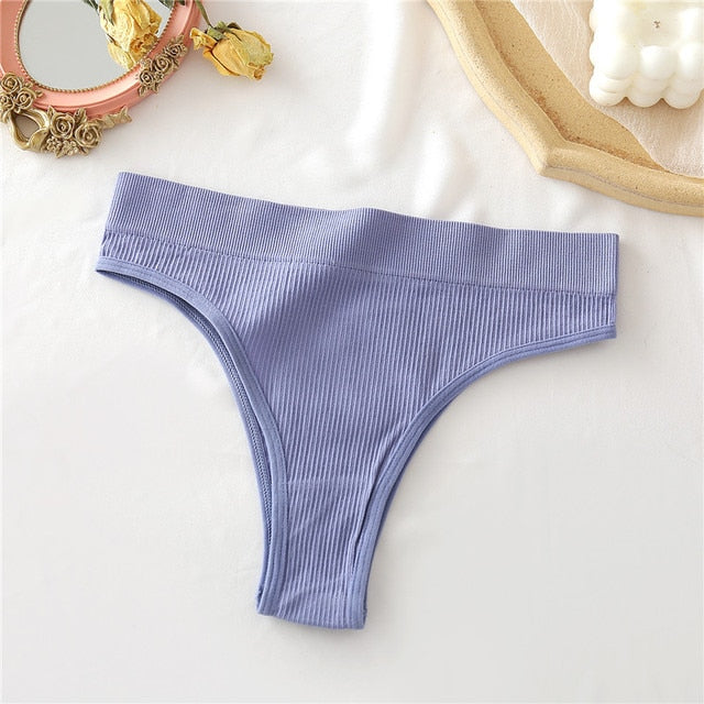 S-XL Seamless Women&#39;s Panties 9 Solid Color High Waisted Thongs Women Comfortable Women&#39;s Cotton Briefs Sexy Female Underpants - Sabreeonline