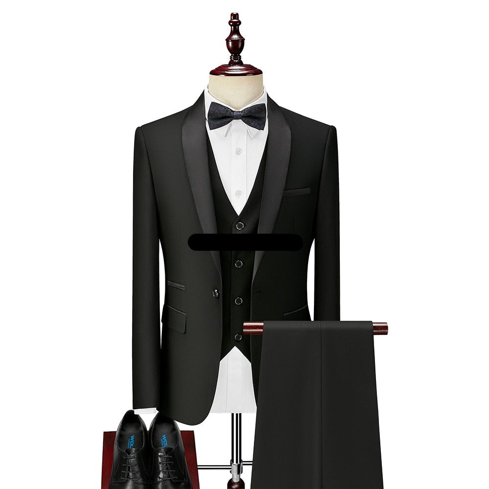 Tuxedos Formal Groom Jacket Pants Vest Suit - Sabreeonline