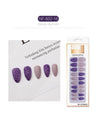 Set Shiny Matte Nail Tips with Designs Reusable Press - Sabreeonline