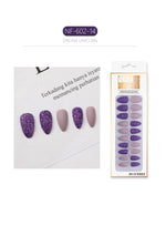Set Shiny Matte Nail Tips with Designs Reusable Press - Sabreeonline