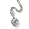 THE BLING KING New Peach Heart Pendant Necklace Color Psychedelic HipHop Full Iced Out Cubic Zirconia CZ Stone - Sabreeonline