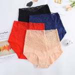 V-neck High Waist Underwear Women Cotton Lace Panties Hot Temptation Girls Belly Briefs - Sabreeonline