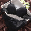 European Style Sexy Bra Set Women Cotton Underwear Sexy Lace Panties Female Push Up Brassiere Fashion Solid Color Lingerie Set - Sabreeonline