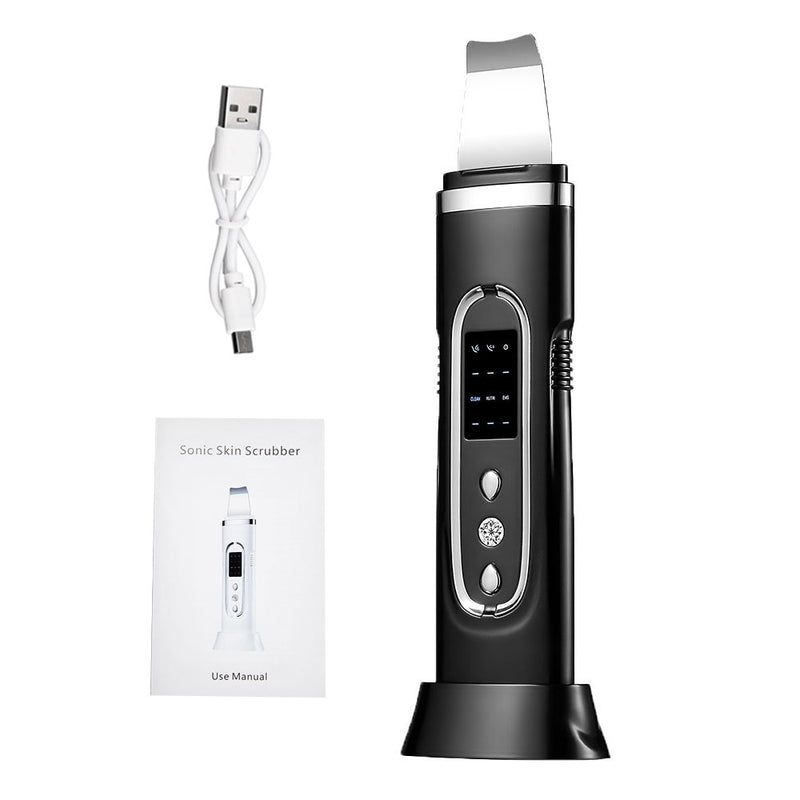 Ultrasonic Skin Scrubber Electric Facial Cleansing Pore Deep Cleaner Acne Blackhead Remover Peeling Shovel Device Beauty Machine - Sabreeonline