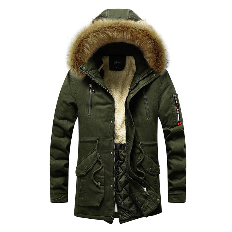 Thick Windproof Coat-long Military Parkas - Sabreeonline