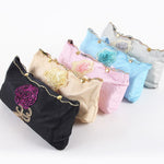 Tri-Fold Double-Layer Embroidery Flower Lace Umbrella Anti-Sun Parasol Black Plastic Anti-UV Umbrella - Sabreeonline