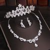 Crystal Butterfly Bridal Jewelry Sets Necklace Earring Tiara Set Wedding Hair Ornaments - Sabreeonline