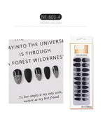 Set Shiny Matte Nail Tips with Designs Reusable Press - Sabreeonline