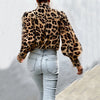 Spring Fall Puff Sleeve Shirts Blouse Women Floral/Leopard Long Sleeve Lapel Buttons Vintage Shirts Elegant Blouses Tops Female - Sabreeonline
