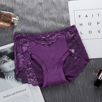 Women's Cotton Underwear Panties Sexy Lace Mid-Waist Hollow Female Briefs Hip Lift Underpants For Lady Plus Size Lingerie ssy58 - Sabreeonline