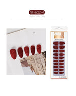 Set Shiny Matte Nail Tips with Designs Reusable Press - Sabreeonline