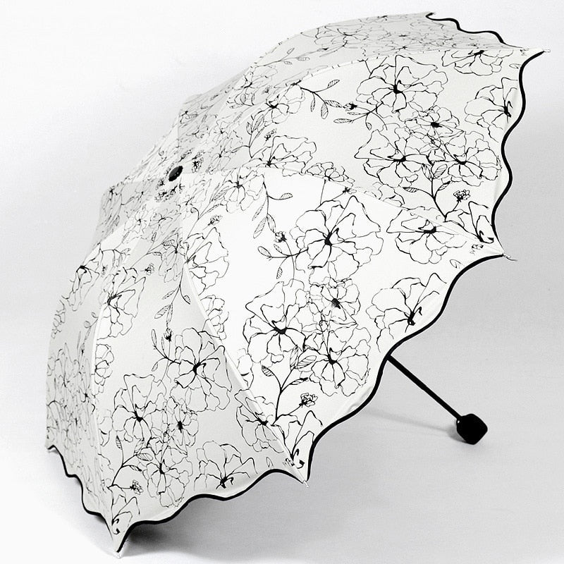 Princess Girl Fashion Wave Edge Sunshade Umbrella - Sabreeonline