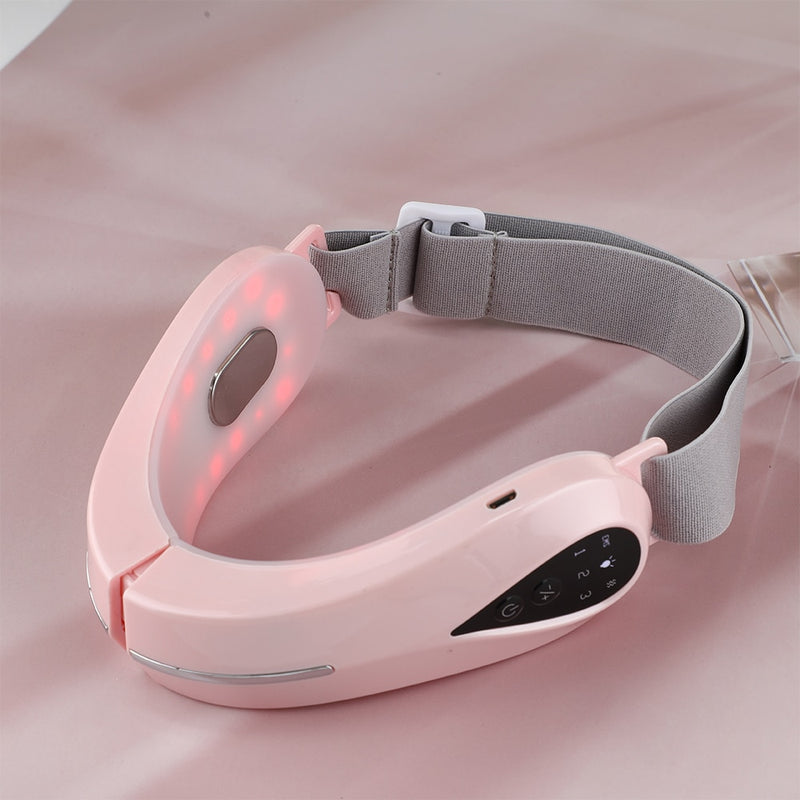 Facial Massager V-Line Chin Lift Belt Machine Face Slimming Vibration Red Light Blue Light LED Face Care Lifting Device - Sabreeonline