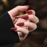 Set Shiny Matte Nail Tips with Designs Reusable Press - Sabreeonline