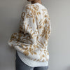 Print V-neck Sweaters Loose Causal