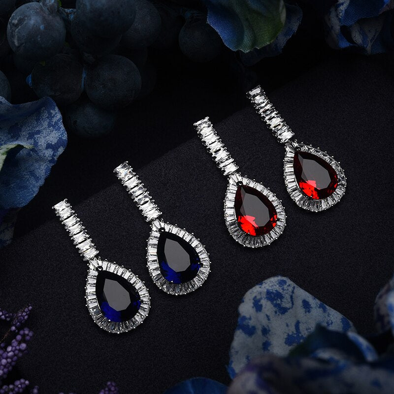 Gorgeous Women Wedding Party Jewelry Necklace Bracelet Earring and Ring Set - Sabreeonline