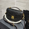 High Quality Embossing Handbag Pearl Strap. - Sabreeonline