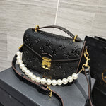 High Quality Embossing Handbag Pearl Strap. - Sabreeonline