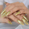 Gold Metallic Fake Nails Press on