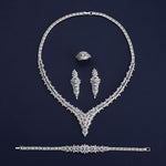 Bridal Necklace Earrings Ring and Bracelet Jewelry - Sabreeonline