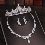 Crystal Butterfly Bridal Jewelry Sets Necklace Earring Tiara Set Wedding Hair Ornaments - Sabreeonline