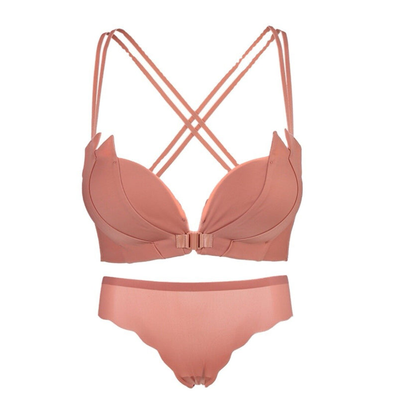 Push Up Bra Silk Panties Set - Sabreeonline