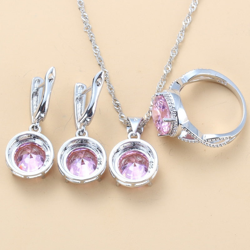 Sweet Princess Round Zircon 3 Piece Set - Sabreeonline