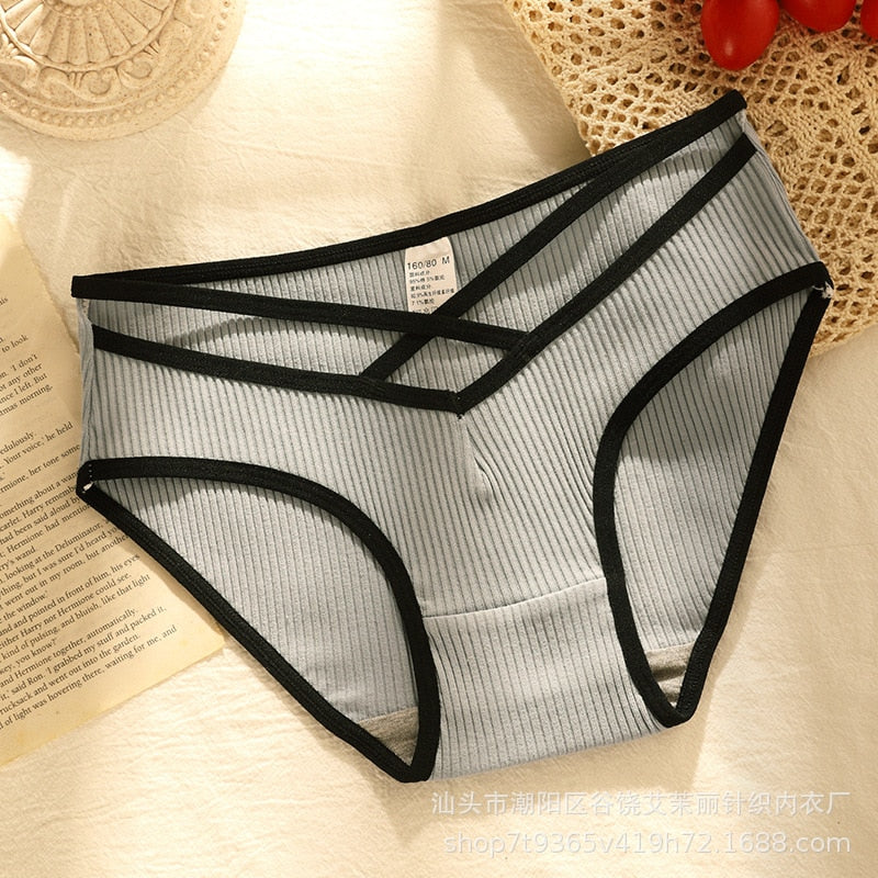 New Women's Underwear Sexy Solid Color Panties Fashion Girl Comfort Briefs Low Waist Seamless Underpants Female Lingerie - Sabreeonline