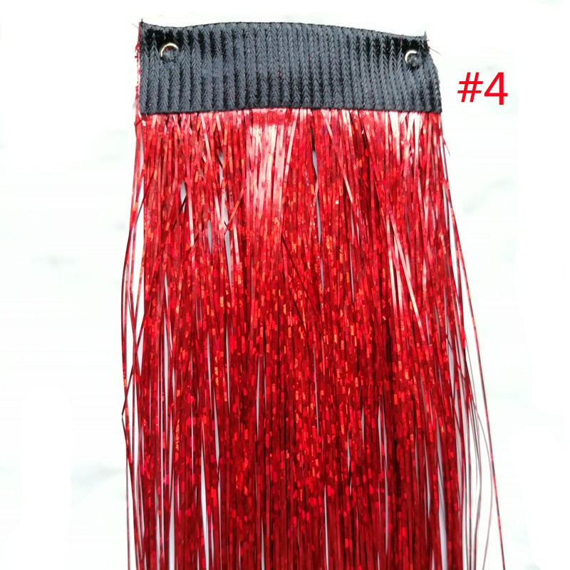 Rainbow Shiny Sparkle Hair Tinsel Kit Women Glitter Hair Extension Hair Bling Dazzles Girls Hippie Braiding Accessories - Sabreeonline