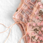 Women Teddy lingerie Sexy Underwear Erotic Corset Lace Mesh Sleepwear Nightwear  Embroidered strap one-piece sexy pajamas - Sabreeonline