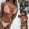 Sequin Swimwear Women Push Up Beach Swimsuit e Bra Bikini Set Bathing Suit Brazilian Two Piece