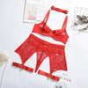Four-Piece Set Lingerie Transparent Lace - Sabreeonline