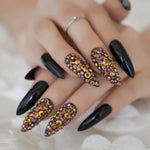 French Nail Tips Pre-Designed Nude 3D Long Full Cover Rhinestone