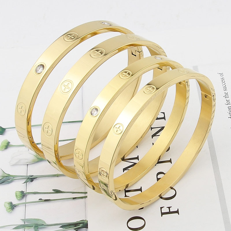 Luxury Brand Stainless-Steel Screw Bracelets - Sabreeonline