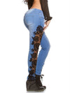 Lace Floral Crochet Hollow-Out Jeans Autumn Women Elegant Sexy Denim Pencil Skinny Jeans - Sabreeonline