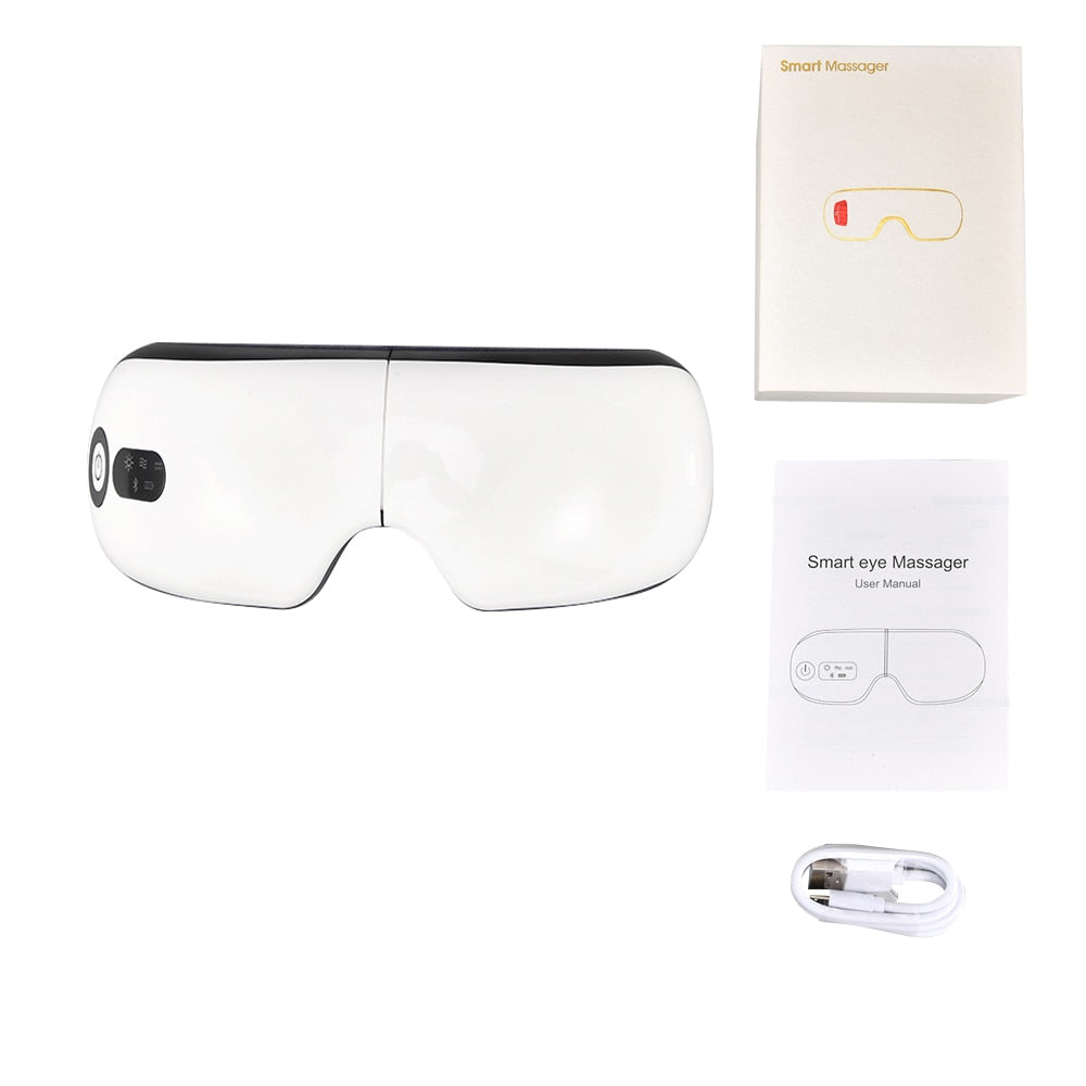 Support Bluetooth Smart Airbag Vibration Eye Massager Eye Care Instrument Hot Compress Eye Fatigue Massage Glasses - Sabreeonline