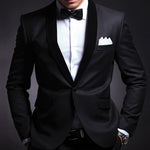 Black Tuxedo 2 Piece Slim Fit Men - Sabreeonline