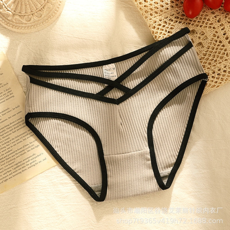 New Women's Underwear Sexy Solid Color Panties Fashion Girl Comfort Briefs Low Waist Seamless Underpants Female Lingerie - Sabreeonline