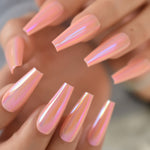 Gold Metallic Fake Nails Press on