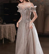 Gorgeous Evening Strapless Off Shoulder Sequin Beaded Bandage - Sabreeonline