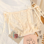 Women&#39;s Sexy Lace Underwear Panties Delicate Soft Comfortable Underpants Fashion Female Mesh Up Bow Low-Rise Briefs - Sabreeonline